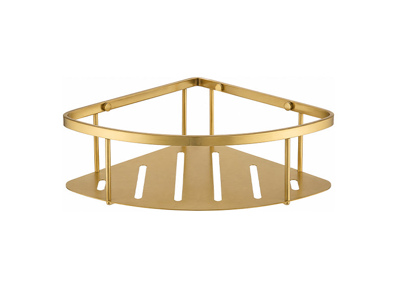 Single Corner Shower Caddy - Brushed Brass Finish