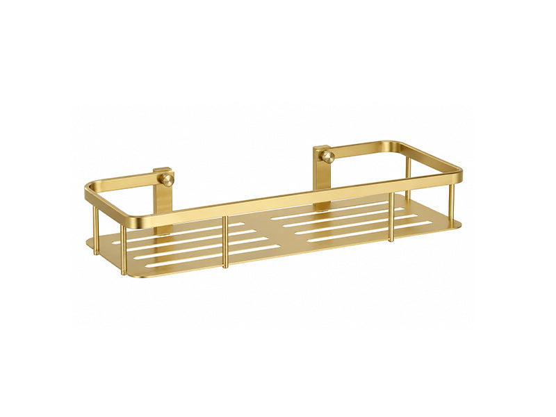 Rectangular Single Shower Caddy - Brushed Brass Finish