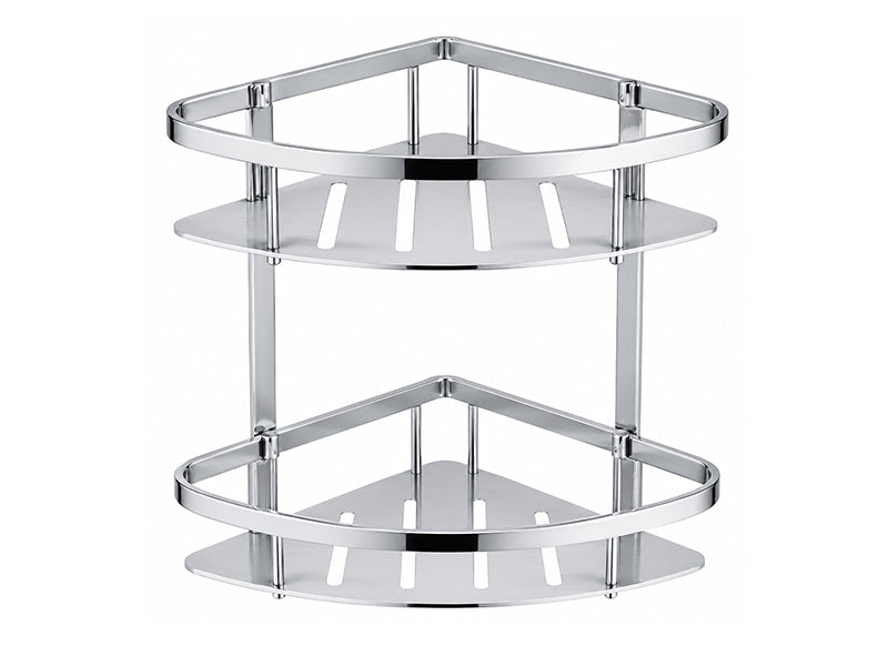 Double Corner Shower Caddy - Chrome Finish