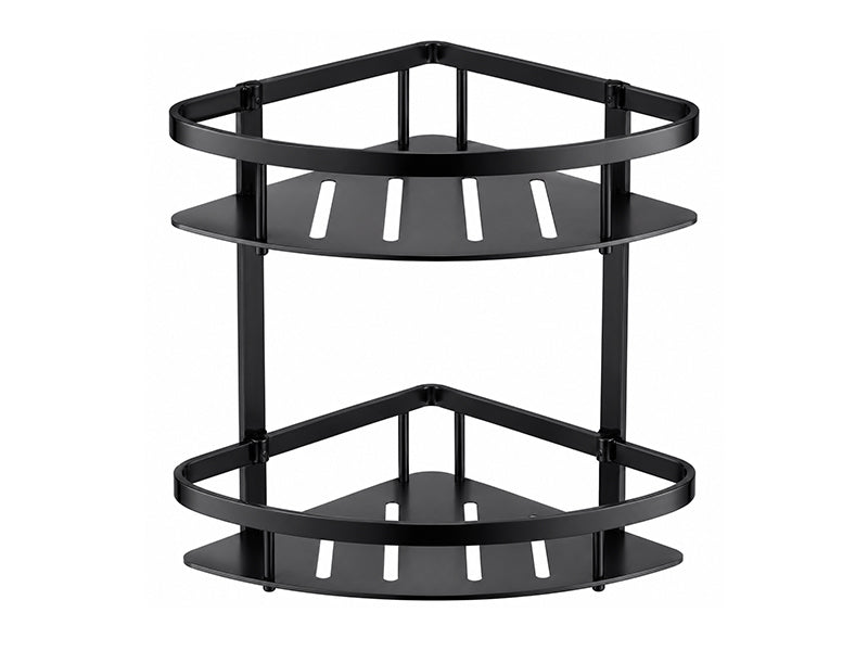 Double Corner Shower Caddy - Matt Black Finish