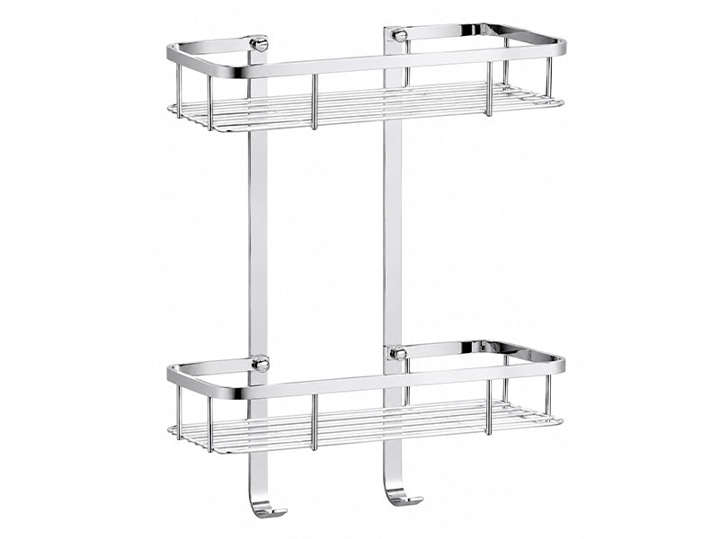 Rectangular Double Shower Caddy - Chrome Finish
