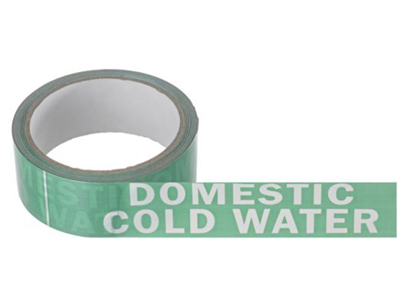 Domestic Cold Water Identification Tape - White/Green