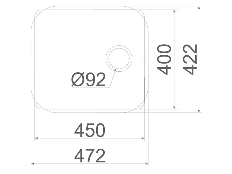 Delos 450mm x 400mm x 200mm S/Steel Undermount Sink Bowl