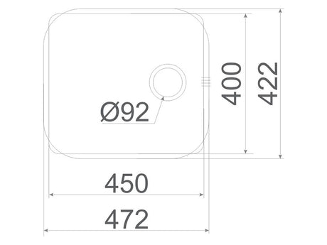 Delos 450mm x 400mm x 200mm S/Steel Undermount Sink Bowl