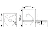 The Dodder Heavy Duty Knee Operated Operated Hand Rinse Basin with Splashback