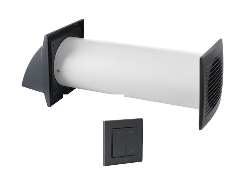 Europlast Wall-mounted Heat Recovery Unit with Wall Switch - Anthracite