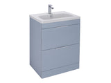 Elano 2 Drawers, Floor Standing Vanity Unit - Matt Denim Blue