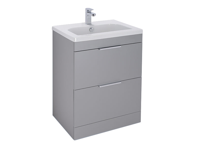 Elano 2 Drawers, Floor Standing Vanity Unit - Matt Dust Grey