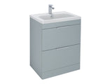 Elano 2 Drawers, Floor Standing Vanity Unit - Matt Fjord Green
