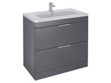 Elano 2 Drawers, Floor Standing Vanity Unit - Matt Anthracite