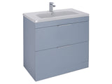 Elano 2 Drawers, Floor Standing Vanity Unit - Matt Denim Blue