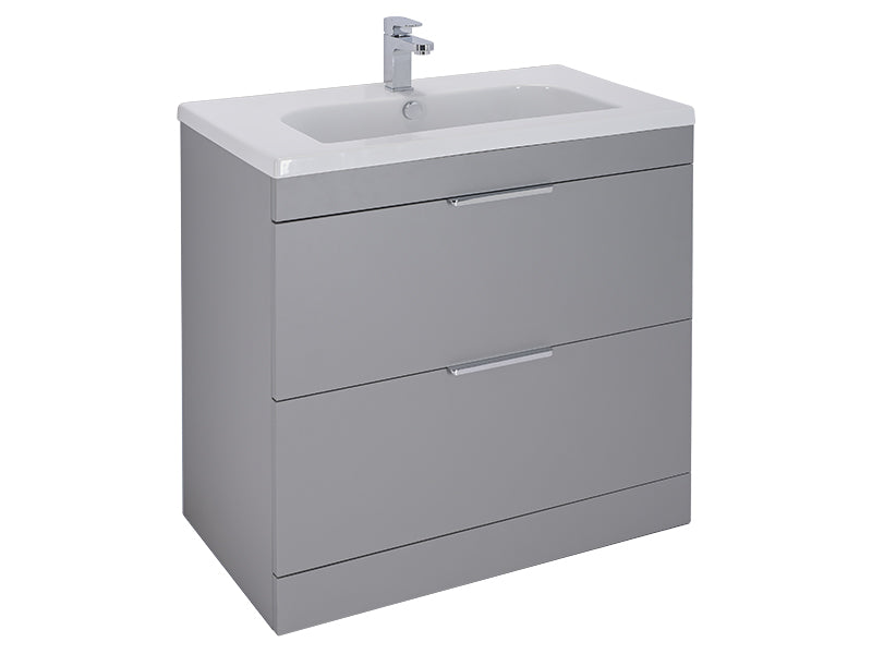 Elano 2 Drawers, Floor Standing Vanity Unit - Matt Dust Grey