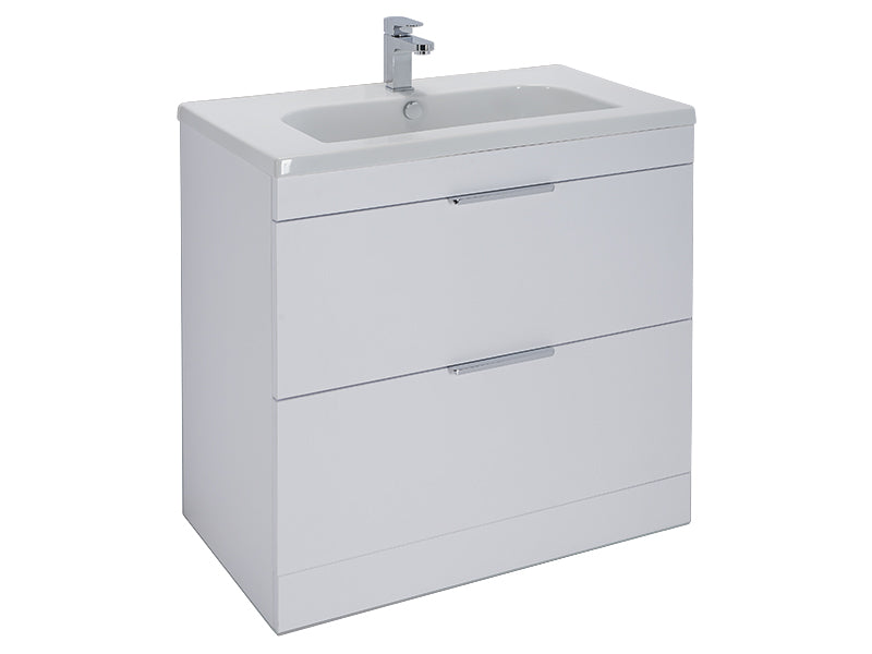 Elano 2 Drawers, Floor Standing Vanity Unit - Matt White