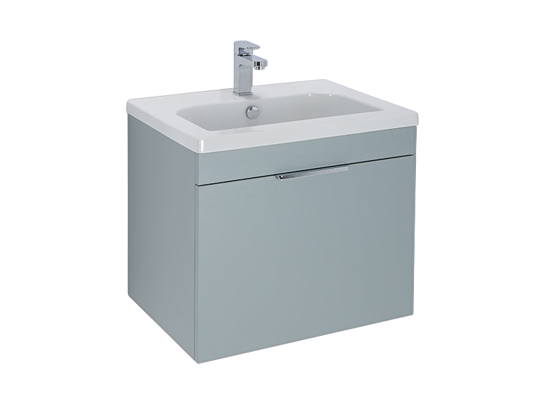Elano 1 Drawer, Wall Hung Vanity Unit - Matt Fjord Green