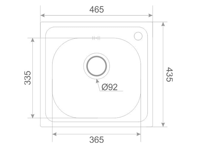 Eros 465mm x 435mm x 150mm S/Steel Inset Sink