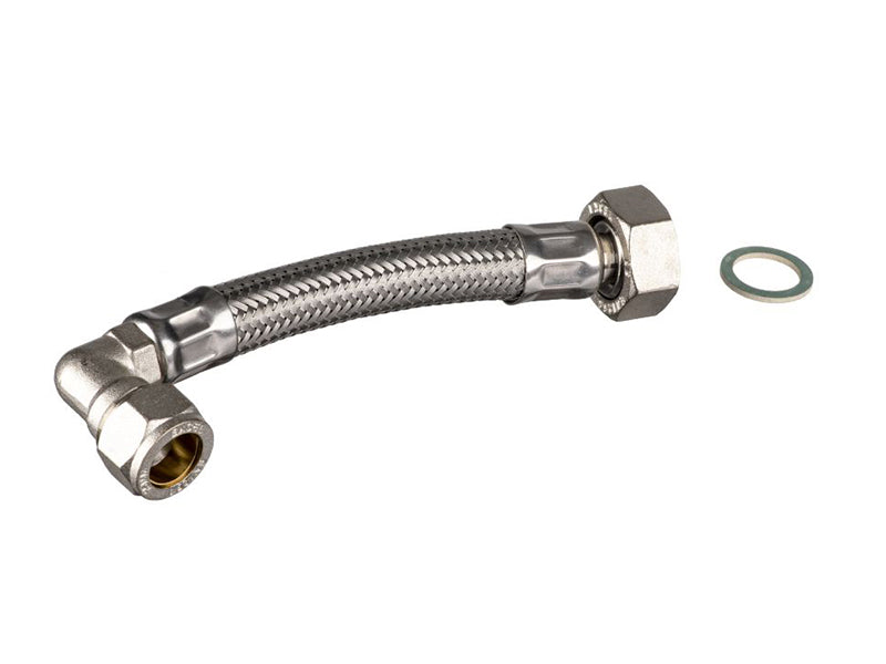 Commercial Range Flexible Plumbing Connectors Type FC56 Str. Swivel BSP to 1/2" Elbow Comp.
