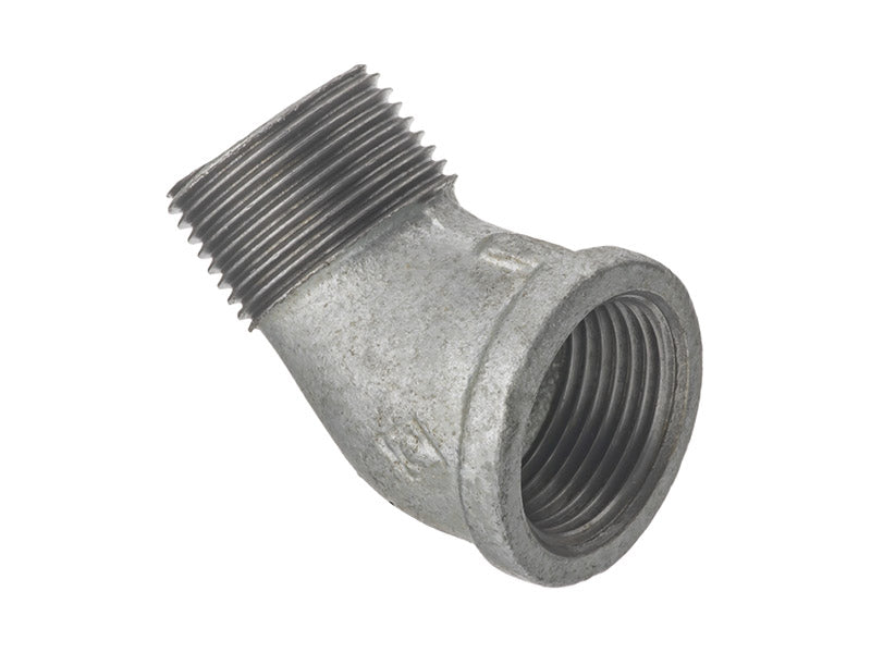 Malleable Iron M.I. x F.I. 45 Deg. Elbow Ref. 121 - Galvanised
