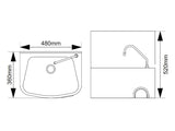 The Glyde Heavy Duty Knee Operated Hand Rinse Basin with Splashback