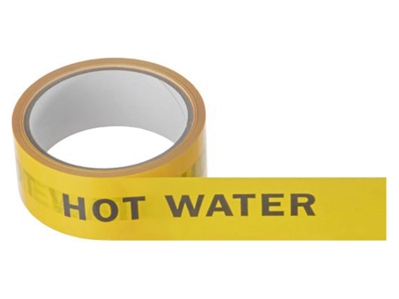 Hot Water Identification Tape - Black/Yellow