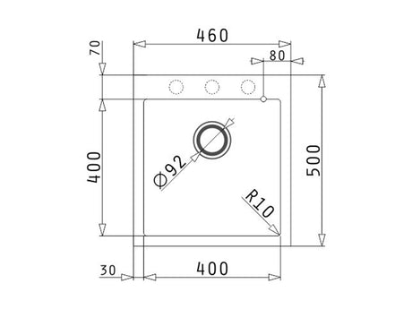 Istros Inset Sink 460 x 500cm 1B - Snow Finish