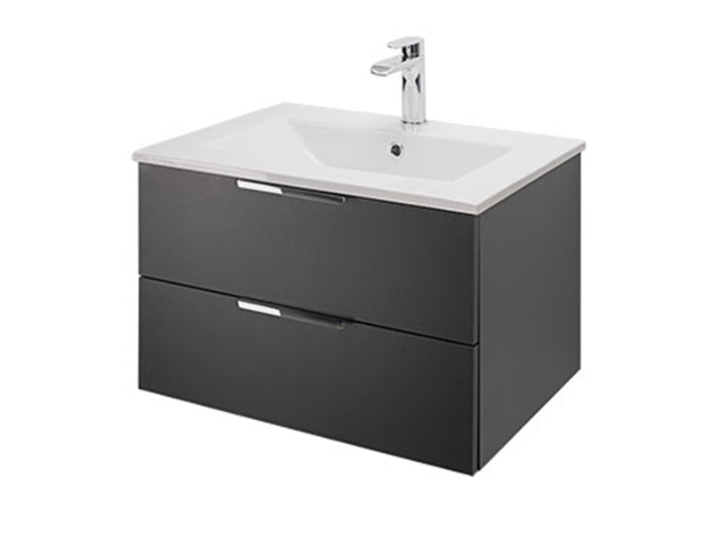 Kaka 2 Drawers, Wall Mounted Vanity Units - Athracite