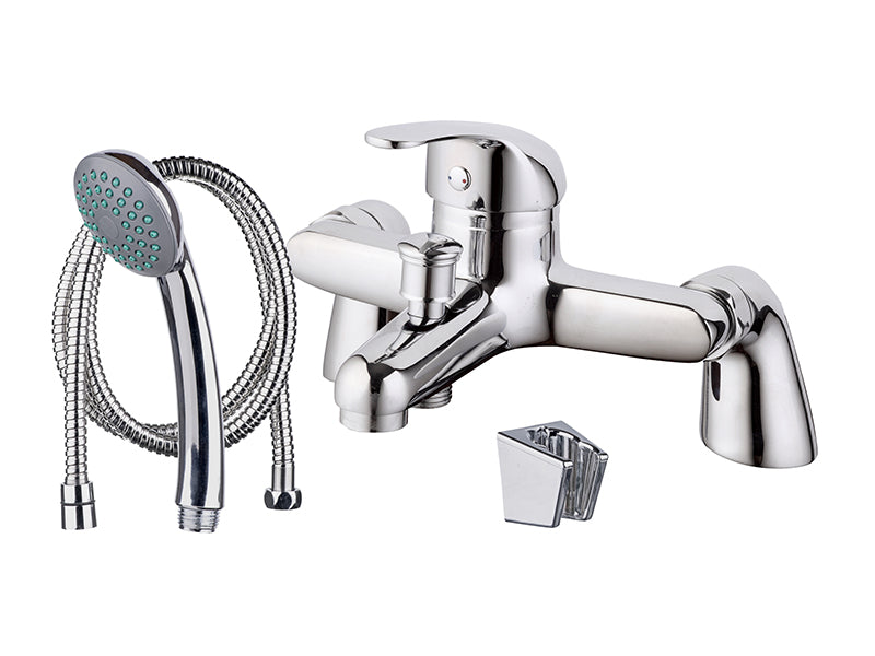 Kiss Bath/Shower Mixer c/w Hose, Hand Spray & Bracket - Chrome Finish