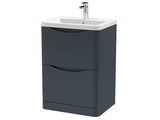 Lunar 2 Drawers, Floor Standing Units - Satin Anthracite