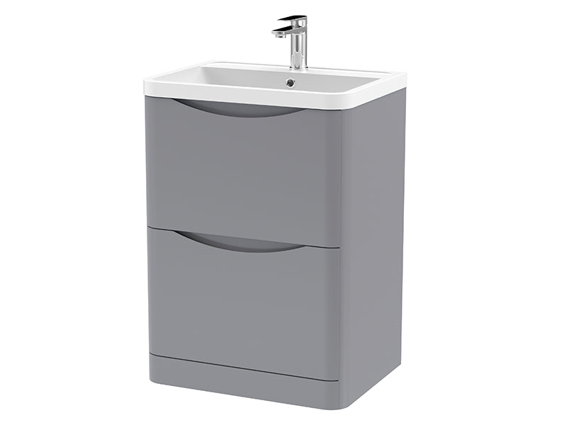 Lunar 2 Drawers, Floor Standing Units - Satin Grey