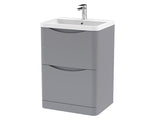 Lunar 2 Drawers, Floor Standing Units - Satin Grey