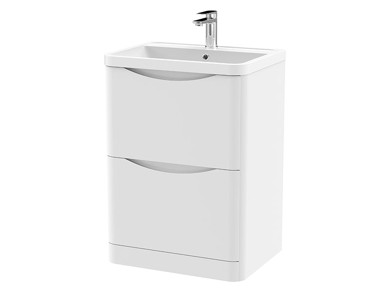 Lunar 2 Drawers, Floor Standing Units - Gloss White