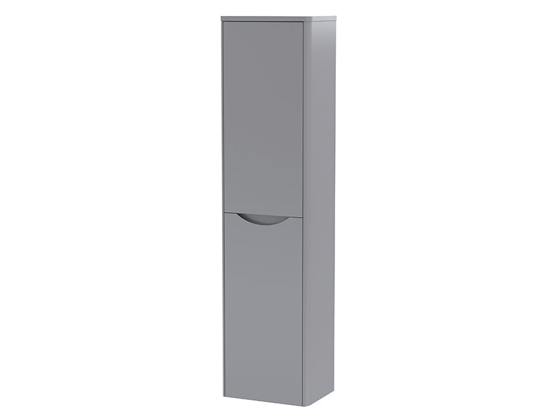 Lunar 2 Doors, Wall Mounted Tall Cabinets - Satin Grey