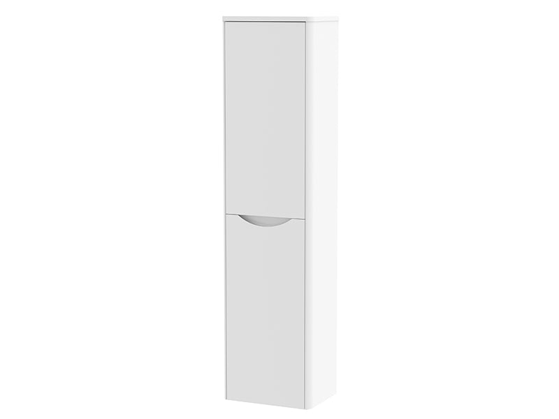 Lunar 2 Doors, Wall Mounted Tall Cabinets - Gloss White