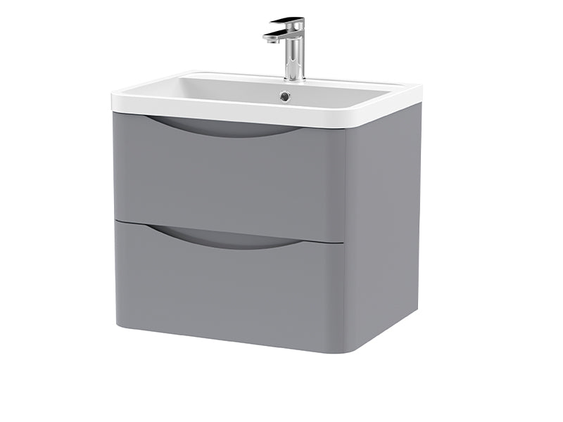 Lunar 2 Drawers, Wall Mounted Units - Satin Grey