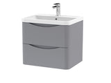 Lunar 2 Drawers, Wall Mounted Units - Satin Grey