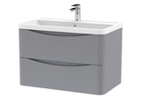 Lunar 2 Drawers, Wall Mounted Units - Satin Grey
