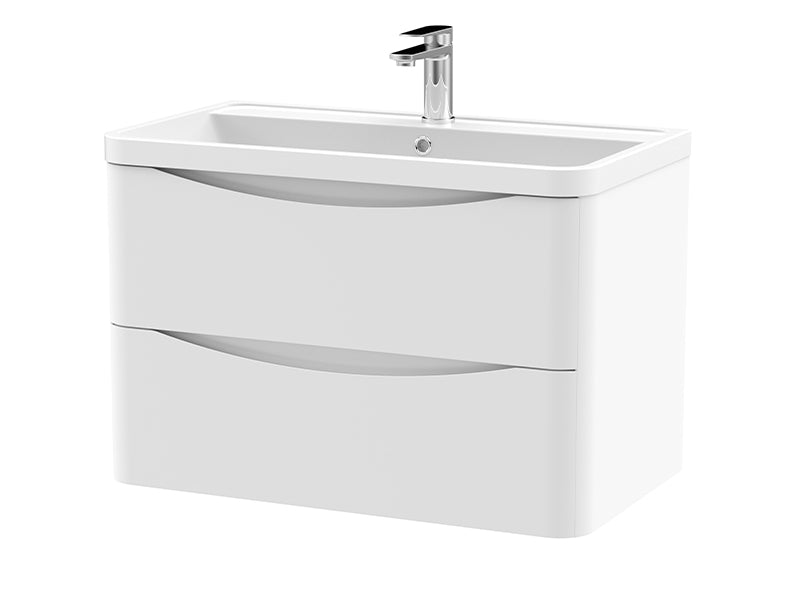 Lunar 2 Drawers, Wall Mounted Units - Gloss White