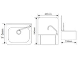 The Liffey Knee Operated Handrinse Basin with Swivel Spout