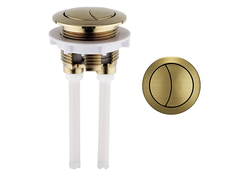 Universal Direct Rod Dual Flush Button - Brushed Brass