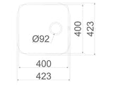 Mykonas 400mm x 400mm x 200mm S/Steel Undermount Sink Bowl