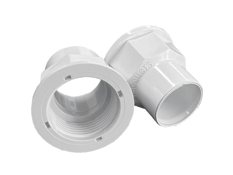 Overflow Waste Pipe Female Iron Adaptor - White
