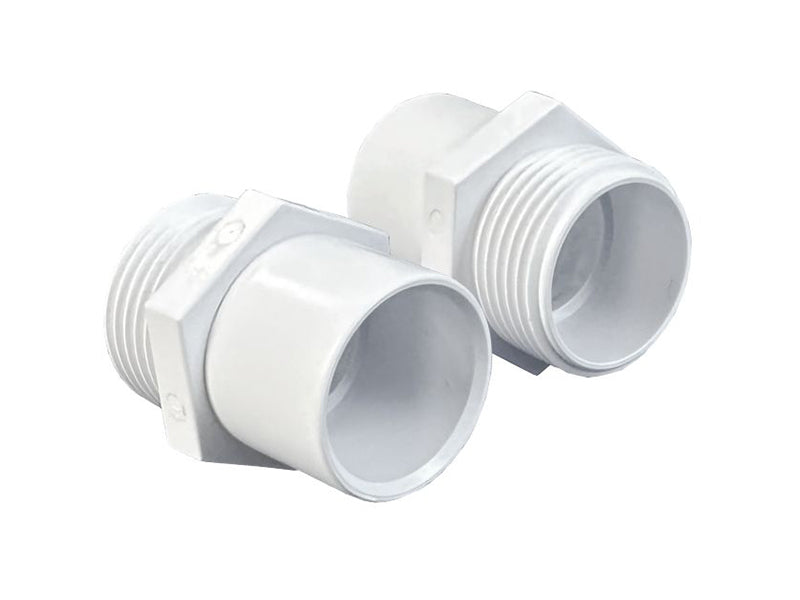 Overflow Waste Pipe Male Iron Adaptor - White