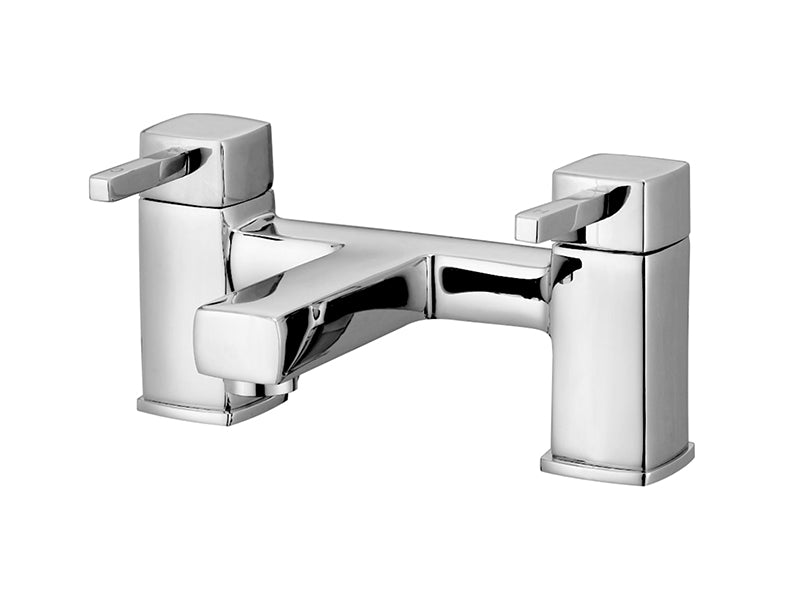 Square Bath Mixer & Filler - Chrome Finish