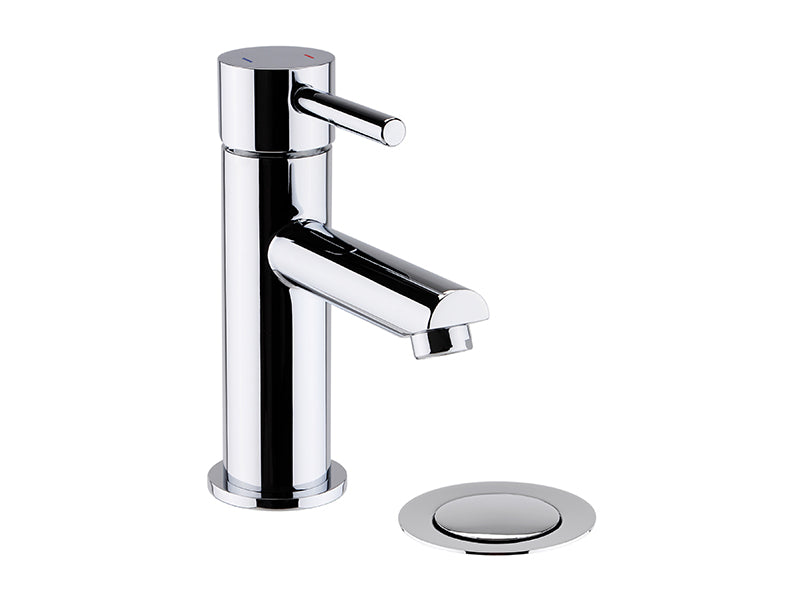 Round Basin Mixer with Popper Waste - Chrome Finish