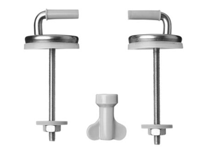 Wirquin Pair of Stainless Steel Bottom Fixing Toilet Seat Hinges