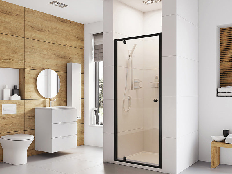 Waterbox Pivot Shower Door - Black Finish