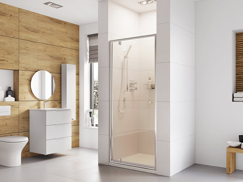 Waterbox Pivot Shower Door - Chrome Finish