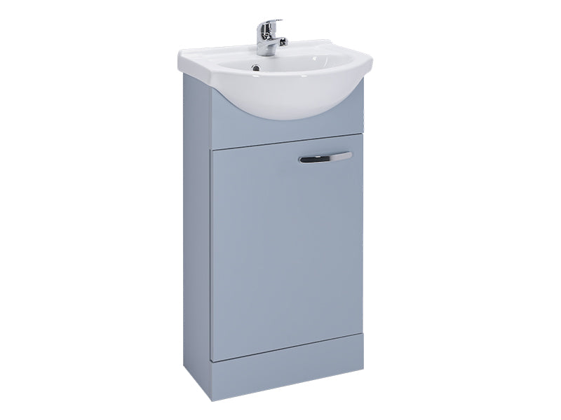 Reno 1 Door, Floor Standing Vanity Units - Matt Denim Blue