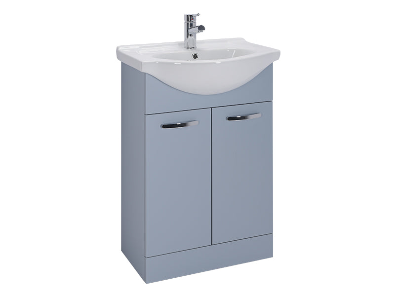 Reno 2 Doors, Floor Standing Vanity Units - Matt Denim Blue