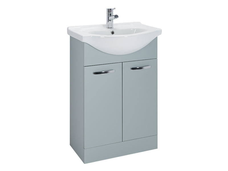 Reno 2 Doors, Floor Standing Vanity Units - Matt Fjord Green