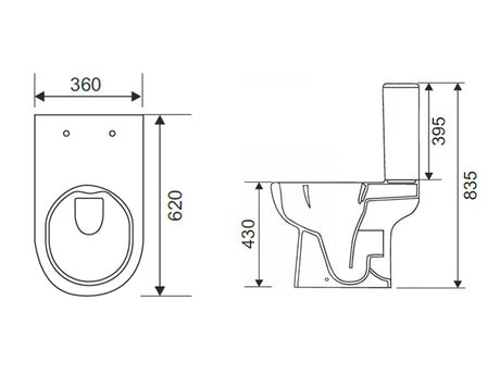 Rio Close Coupled WC Suite with Soft Close Seat & Cover